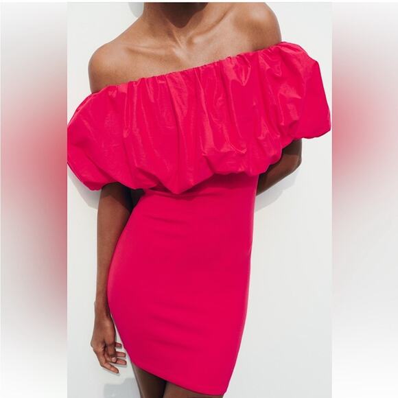 Zara OFF THE SHOULDER DRESS Size Small - Picture 1 of 15